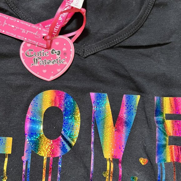 Cutie Patootie Rainbow Holographic Love Tee - Picture 3 of 11